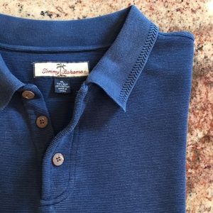 Tommy Bahama Long Sleeve Polo, XL Blue